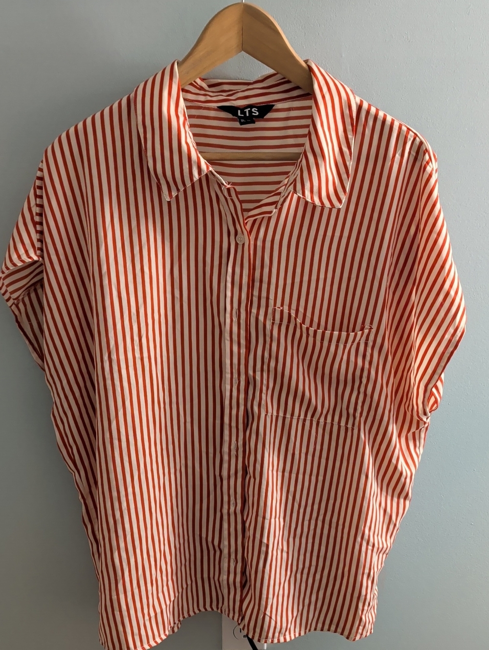 long tall sally Red & White Striped Button-Down Shirt
